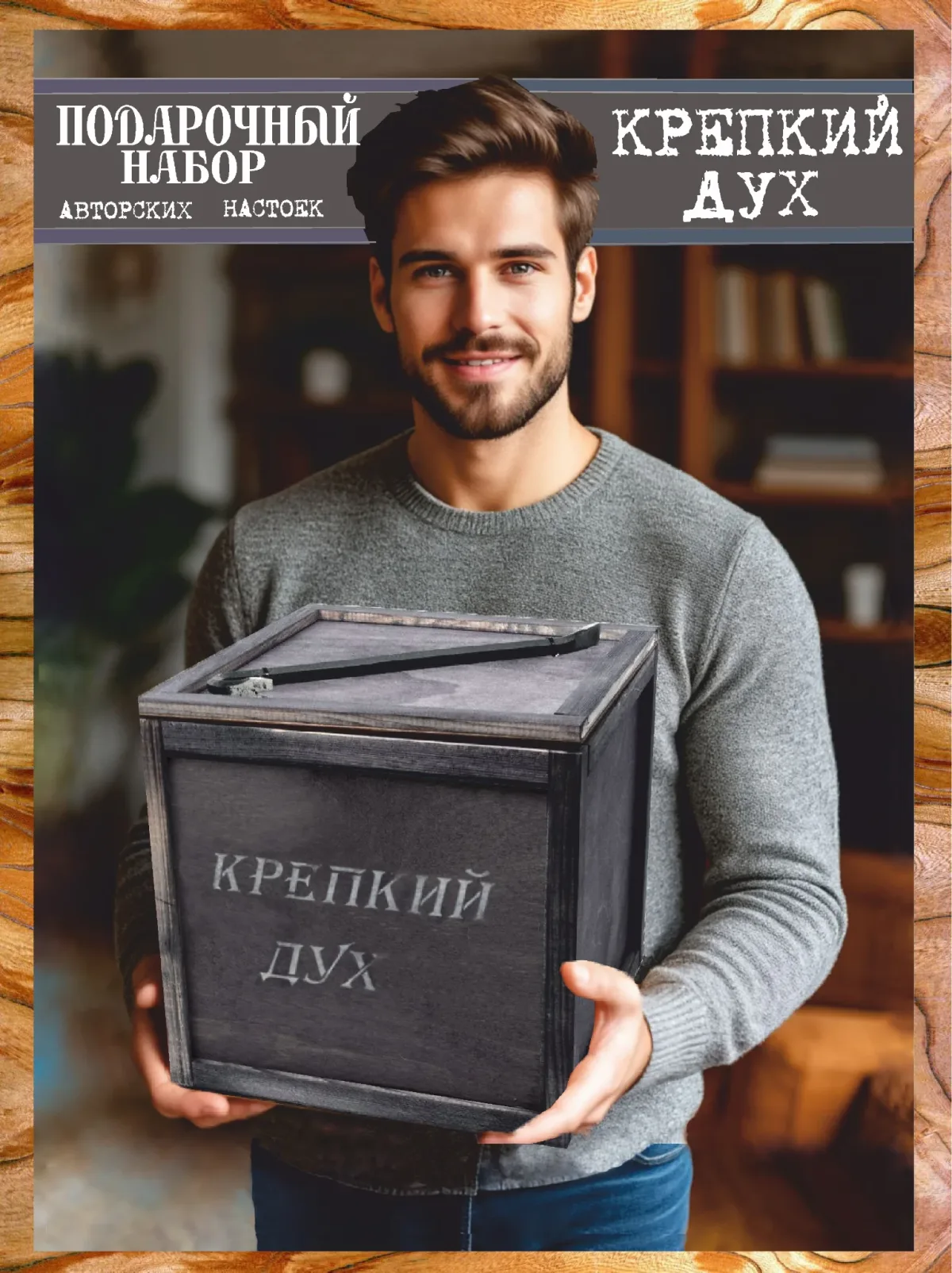 Подарочный бокс "Крепкий Дух" чёрный для приготовления настоек