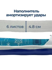 Ледянка мягкая зимняя "Скат" 100x60x5 см прямоугольная детская, с ручками для катания с горки (снежинка)