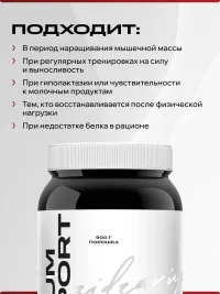 Сывороточный протеин  IPSUM Whey Protein без вкуса с лактазой белковый порошок для спорта и тренировок, 900 г