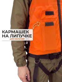 Спасательный жилет Спасатель 60-100 кг с карманами (размер 46-56/L-2XL, универсальный)
