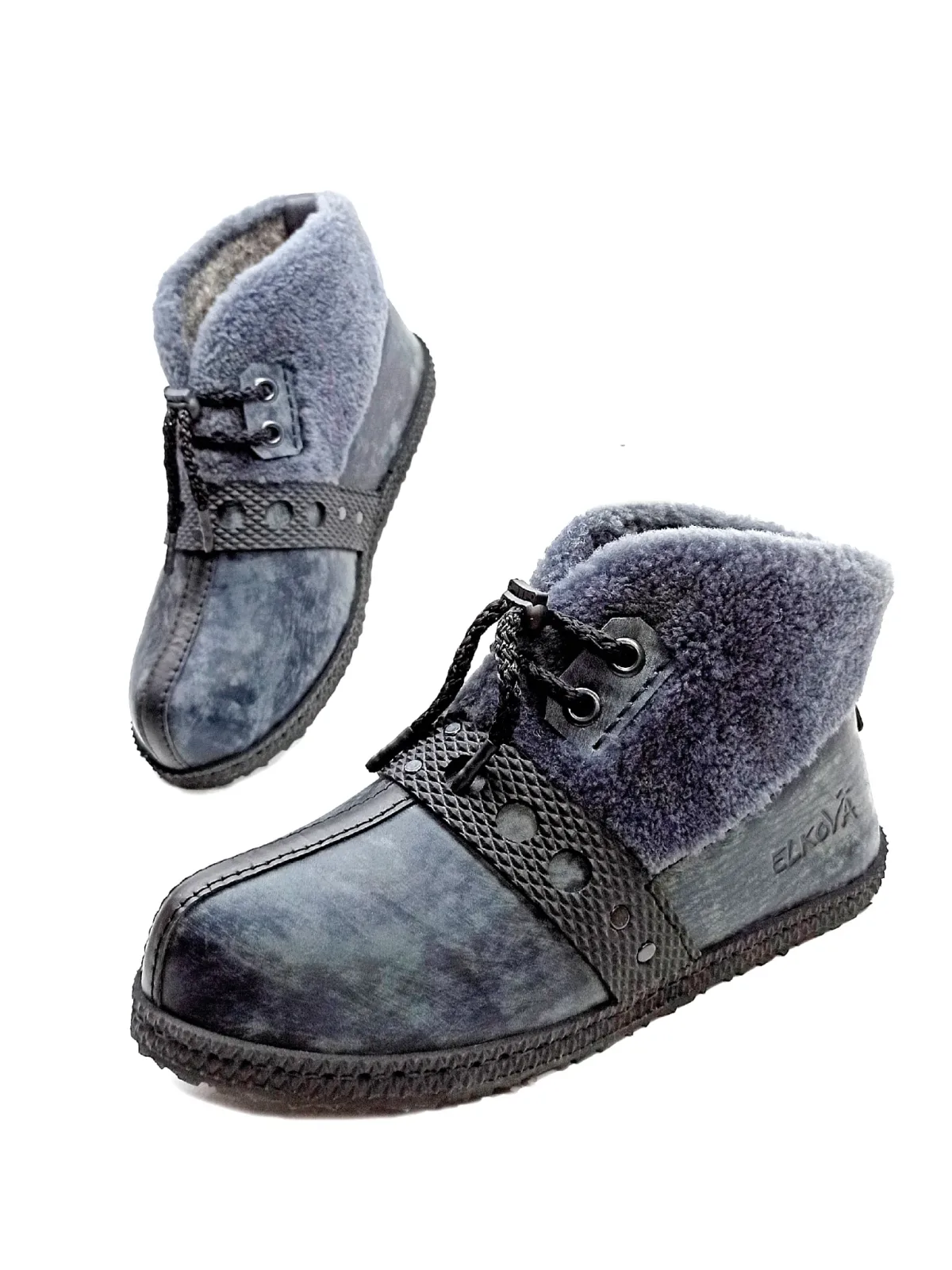 Ботильоны зимние "Gray-blue"