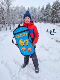 Ледянка мягкая зимняя "Скат" 70x40x5 см прямоугольная детская, с ручками для катания с горки (six seven)