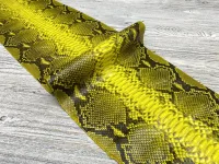 Кожа питона цв. Желтый / Neon Jaune, толщ. 0,8-1,0 мм
