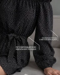 Комбинезон летний с открытыми плечами и поясом