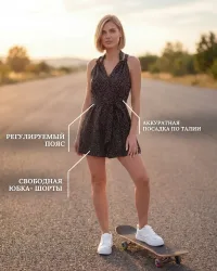 Комбинезон-трансформер в горошек