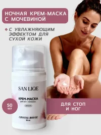 Ночной крем-маска с мочевиной для ног (50мл) аромат Crystal Rouge. SAN LIQE